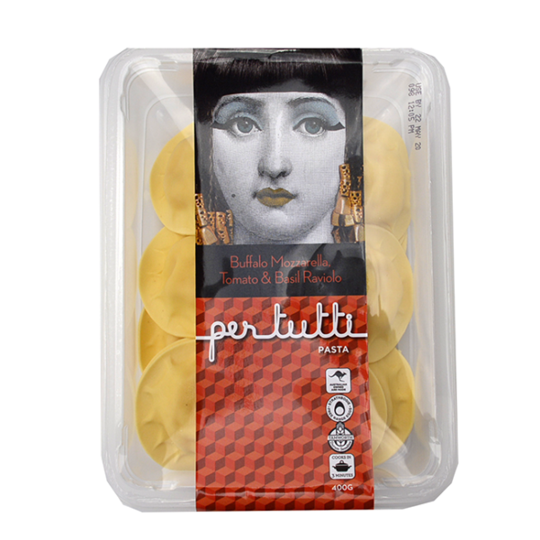 Per Tutti Pasta Buffalo Mozzarella, Tomato & Basil Raviolo 400g